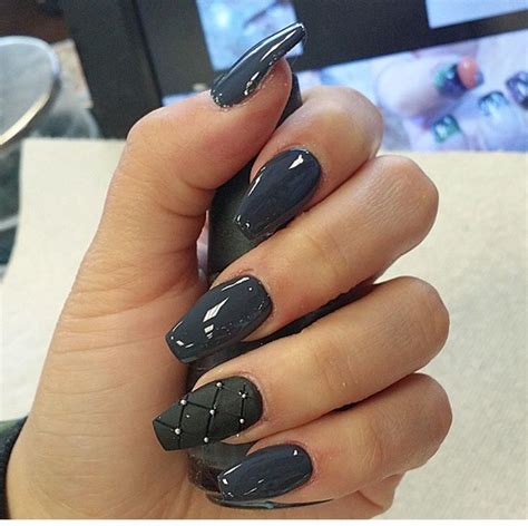 black grey nail designs|More.